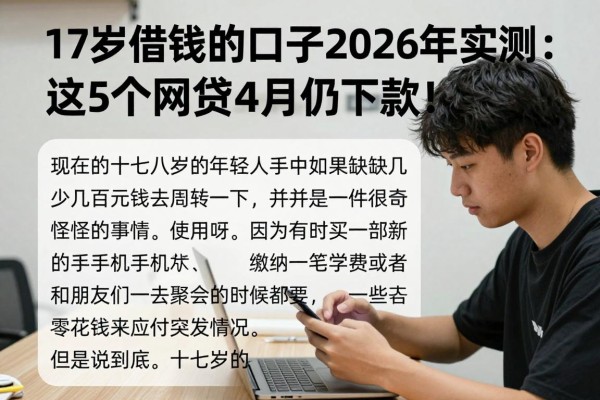 17岁借钱的口子2026年实测：这5个网贷4月仍能下款！