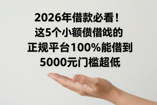 2026年借款必看！这5个小额借钱的正规平台100%能借到，5000元门槛超低