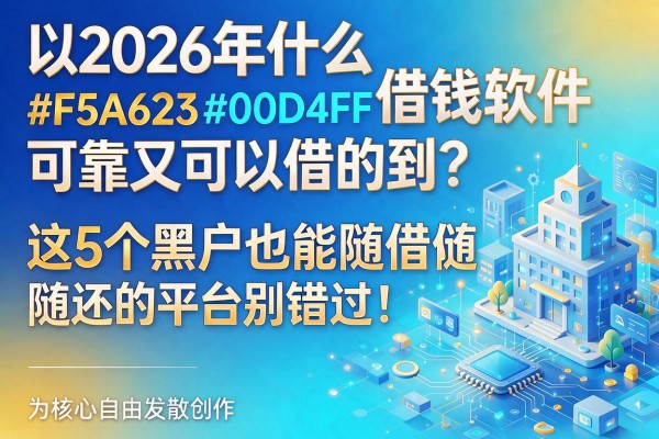 2026年什么借钱软件可靠又可以借的到？这5个黑户也能随借随还的平台别错过！