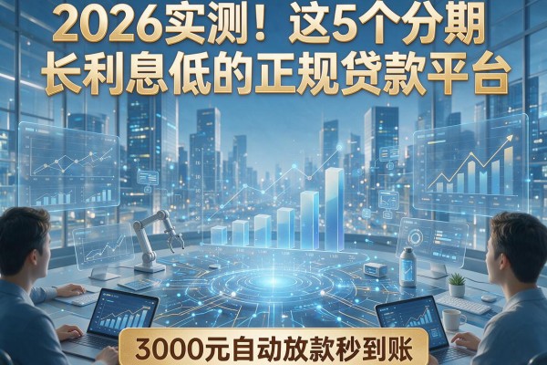 2026实测!这5个分期长利息低的正规贷款平台,3000元自动放款秒到账