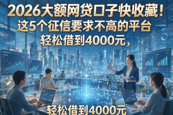 2026大额网贷口子快收藏！这5个征信要求不高的平台，轻松借到4000元