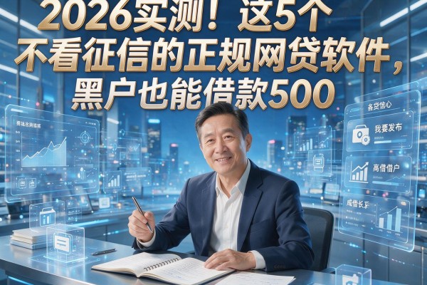 2026实测！这5个不看征信的正规网贷软件，黑户也能借款500