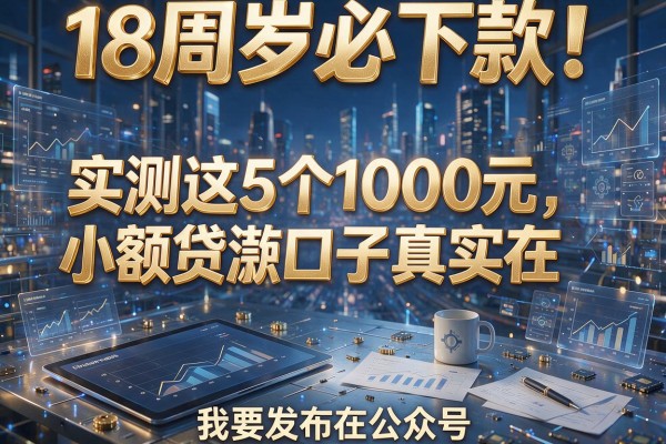 18周岁必下款！实测这5个1000元小额贷款口子真实在