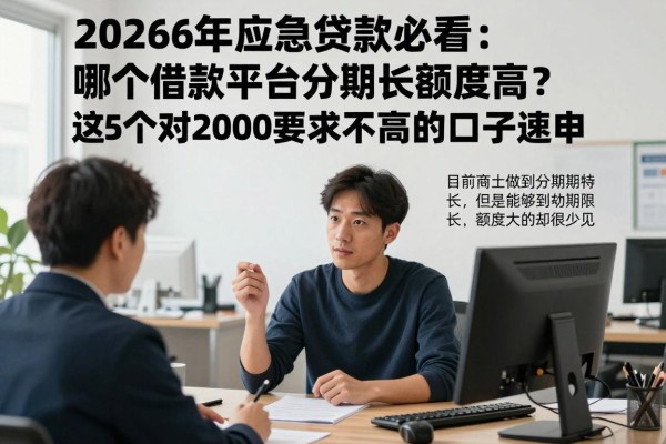 2026年应急贷款必看:哪个借款平台分期长额度高?这5个对2000要求不高的口子速申