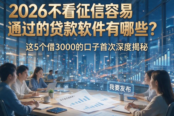 2026不看征信容易通过的贷款软件有哪些?这5个借3000的口子首次深度揭秘!