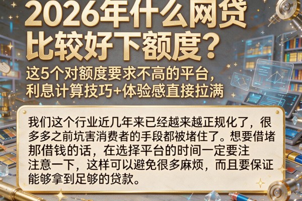 2026年什么网贷比较好下额度？这5个对额度要求不高的平台，利息计算技巧+体验感直接拉满