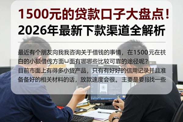 1500元的贷款口子大盘点!2026年最新下款渠道全解析