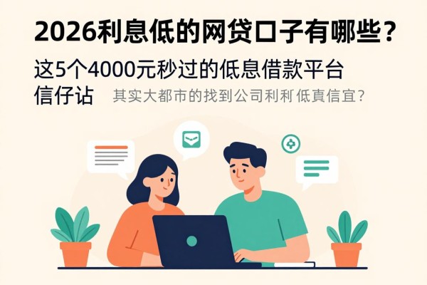 2026利息低的网贷口子有哪些?这5个4000元秒过的低息借款平台值得一试