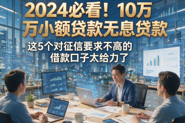 2024必看!10万小额贷款无息贷款,这5个对征信要求不高的借款口子太给力了