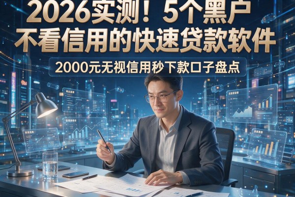 2026实测!5个黑户不看信用的快速贷款软件,2000元无视信用秒下款口子盘点