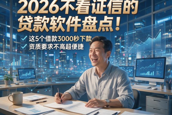 2026不看证信的贷款软件盘点!这5个借款3000秒下款,资质要求不高超便捷