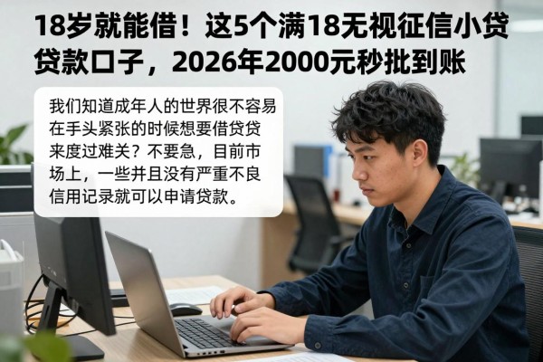 18岁就能借！这5个满18无视征信小额贷款口子，2026年2000元秒批到账