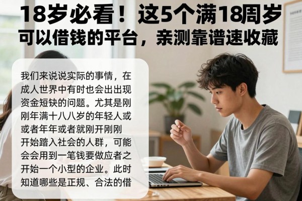 18岁必看！这5个满18周岁可以借钱的平台，亲测靠谱速收藏！