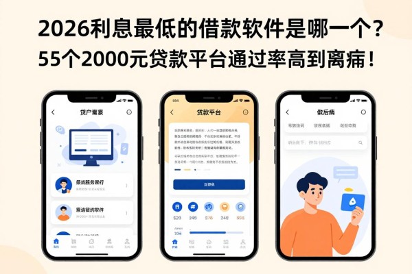 2026利息最低的借款软件是哪一个?这5个2000元贷款平台通过率高到离谱!