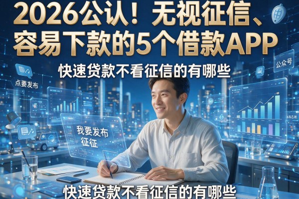 2026公认!无视征信、容易下款的5个借款APP,快速贷款不看征信的有哪些?