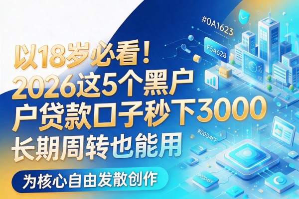 18岁必看!2026这5个黑户贷款口子秒下3000,长期周转也能用