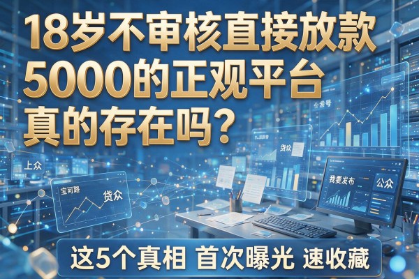 18岁不审核直接放款5000的正规平台真的存在吗？这5个真相首次曝光，速收藏！