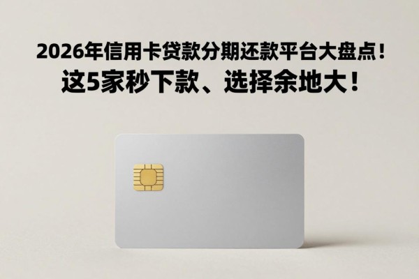 2026年信用卡贷款分期还款平台大盘点!这5家秒下款、选择余地大!