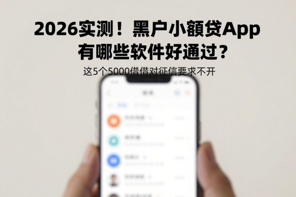 2026实测!黑户小额贷app有哪些软件好通过?这5个5000借款对征信要求不高