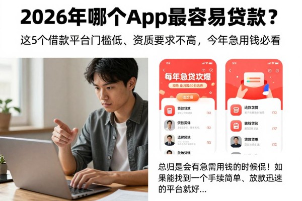 2026年哪个app最容易贷款?这5个借款平台门槛低、资质要求不高,今年急用钱必看!