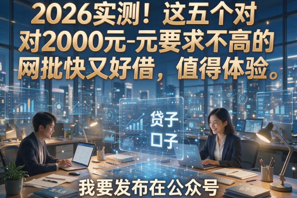 2026实测!这五个对2000元要求不高的网贷口子,审批快又好借,值得体验!