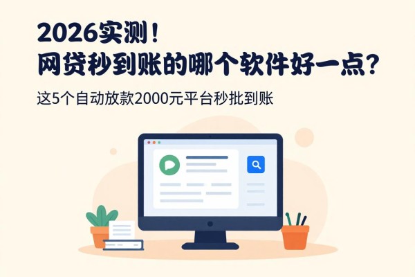 2026实测!网贷秒到账的有哪个软件好一点?这5个自动放款2000元平台秒批到账
