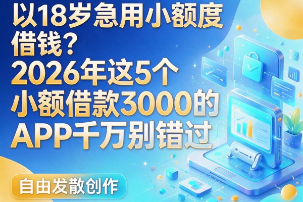 18岁急用小额度借钱?2026年这5个小额借款3000的APP千万别错过