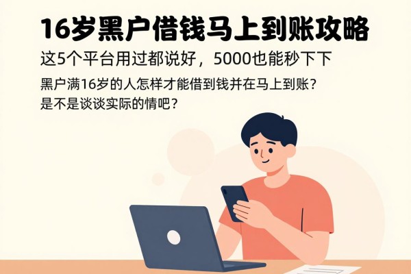 16岁黑户借钱马上到账攻略!这5个平台用过都说好,资质要求低至5000也能秒下