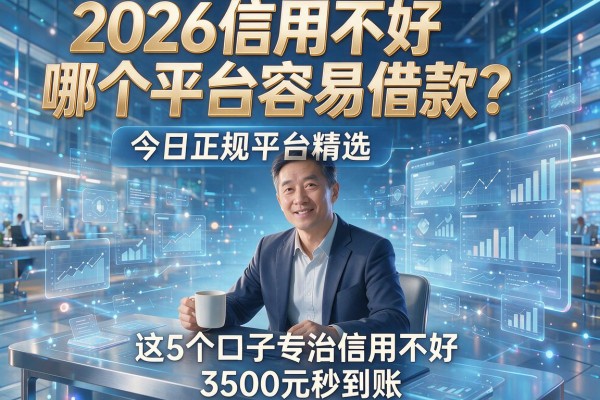 2026信用不好哪个平台容易借款？今日正规平台精选，这5个口子专治信用不好，3500元秒到账！