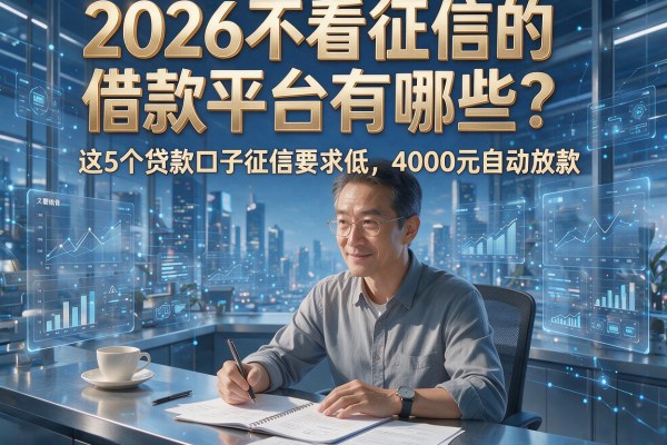 2026不看征信的借款平台有哪些?这5个贷款口子征信要求低,4000元自动放款!