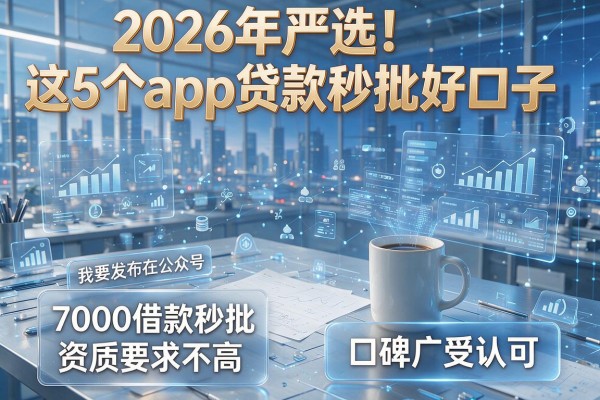 2026年严选！这5个app贷款秒批好口子，7000借款秒批、资质要求不高，口碑广受认可！
