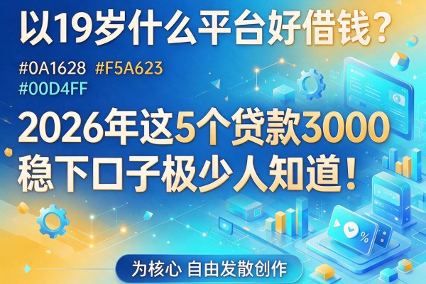 19岁什么平台好借钱?2026年这5个贷款3000稳下口子极少人知道!
