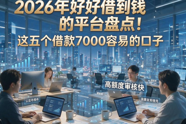 2026年好借到钱的平台盘点!这五个借款7000容易的口子,高额度审核快!