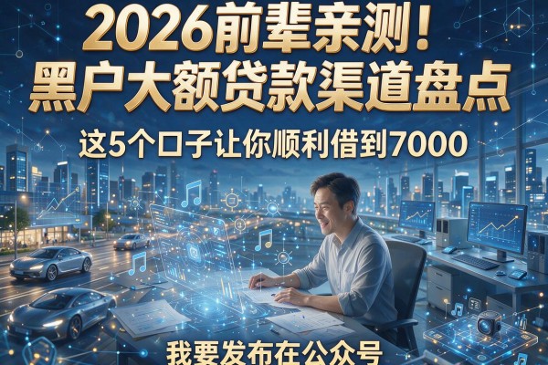 2026前辈亲测!黑户大额贷款渠道盘点,这5个口子让你顺利借到7000