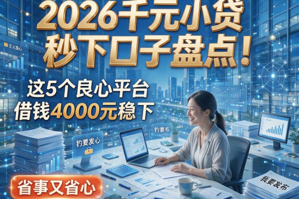 2026千元小贷秒下口子盘点！这5个良心平台借钱4000元稳下，省事又省心