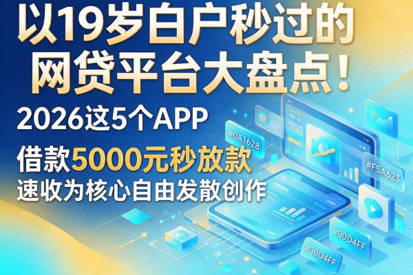 19岁白户秒过的网贷平台大盘点!2026这5个APP,借款5000元秒放款速收