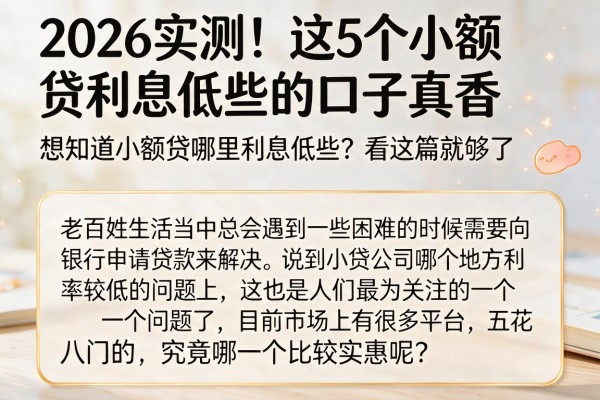 2026实测!这5个小额贷利息低些的口子真香,想知道小额贷哪里利息低些?看这篇就够了