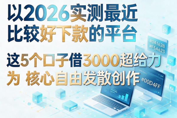 2026实测最近比较好下款的平台，这5个口子借3000超给力