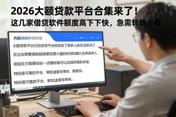 2026大额贷款平台合集来了!这几家借款软件额度高下款快,急需周转必看