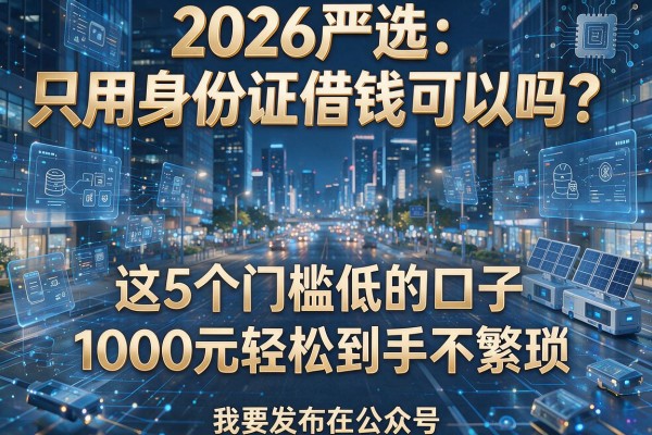 2026严选:只用身份证借钱可以吗?这5个门槛低的口子,1000元轻松到手不繁琐