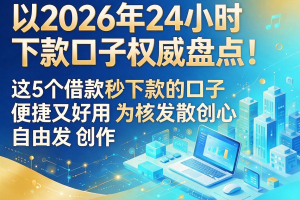 2026年24小时下款口子权威盘点!这5个借款秒下款的口子便捷又好用