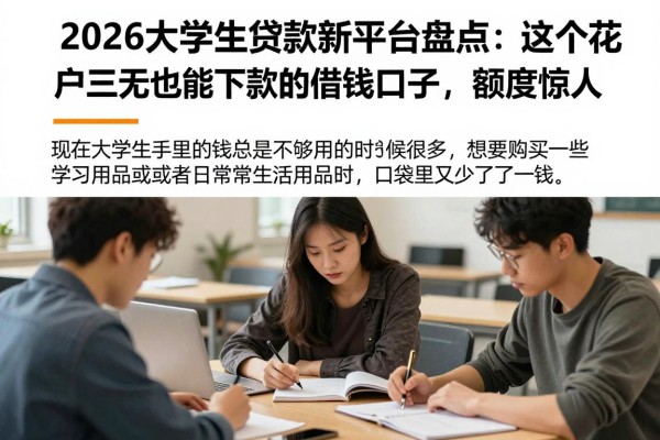 2026大学生贷款新平台盘点:这5个花户三无也能下款的借钱口子,额度惊人