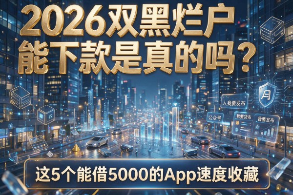 2026双黑烂户能下款是真的吗?这5个能借5000的App速度收藏!