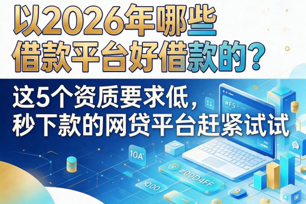 2026年哪些借款平台好借款的?这5个资质要求低、秒下款的网贷平台赶紧试试