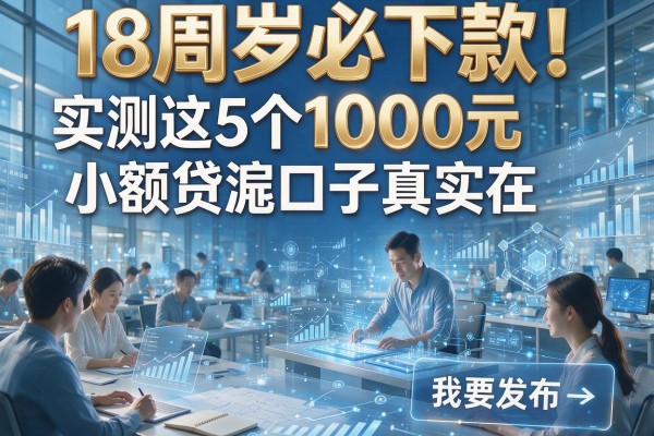 18周岁必下款！实测这5个1000元小额贷款口子真实在