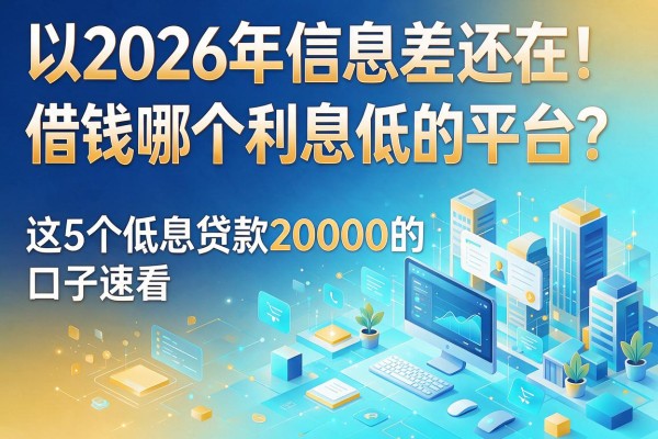 2026年信息差还在!借钱哪个利息低的平台?这5个低息贷款20000的口子速看