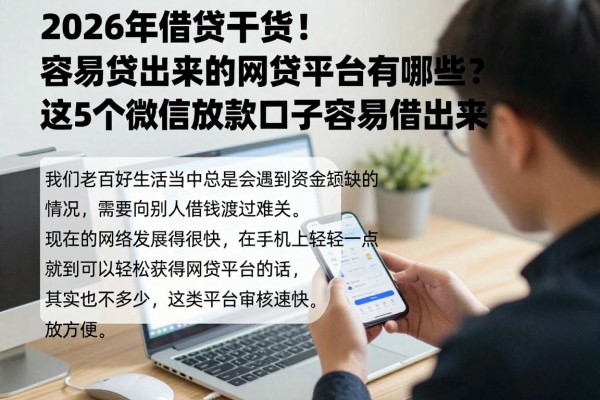 2026年借贷干货!容易贷出来的网贷平台有哪些?这5个微信放款口子容易借出来