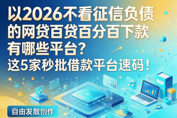 2026不看征信负债的网贷百分百下款有哪些平台？这5家秒批借款平台速码！