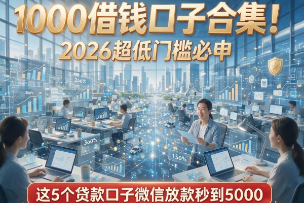 1000借钱口子合集!2026超低门槛必申,这5个贷款口子微信放款秒到5000