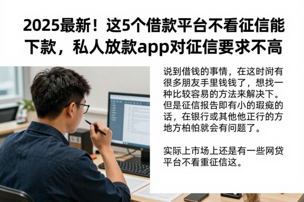 2025最新!这5个借款平台不看征信能下款,私人放款app对征信要求不高
